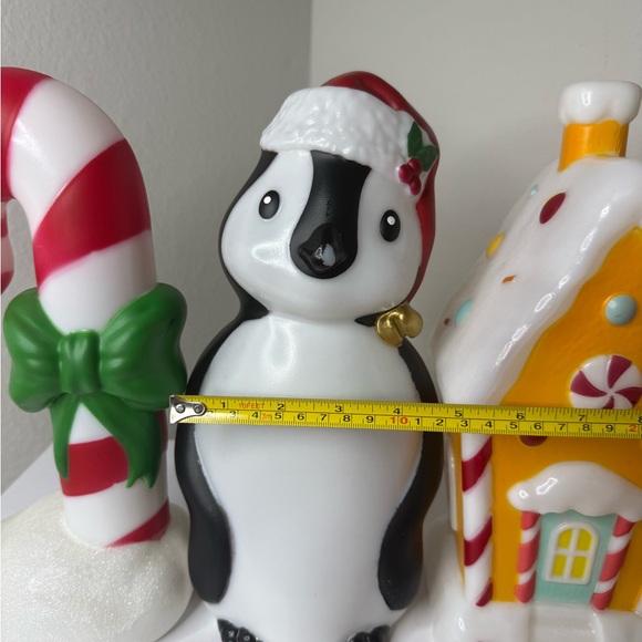 Christmas 11” Light Up Penguin,Ginger bread house & Candy Cane Blow Mold Decor - Picture 5 of 7